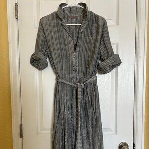 Retro style MarieMarie gray striped dress